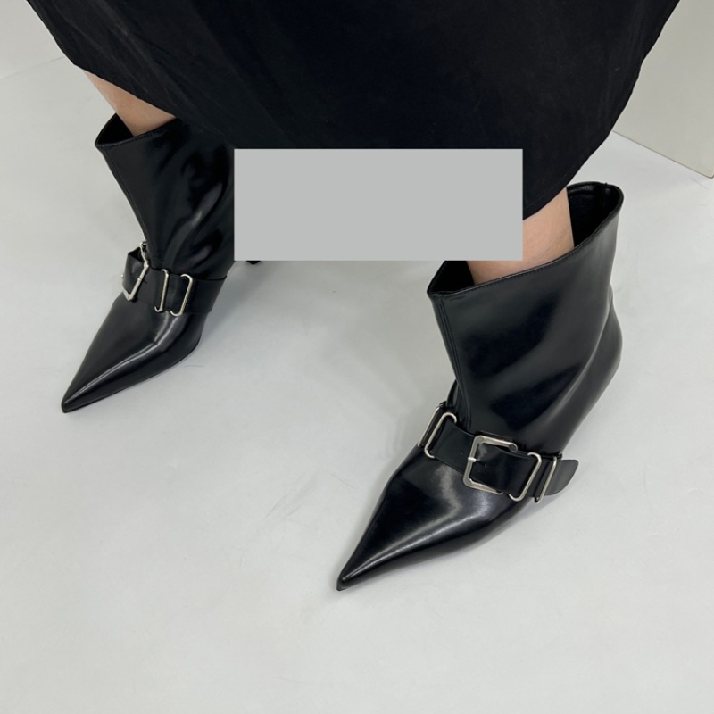 Women Shoes Luxury Brand - Sepatu Bot Pergelangan Kaki Ujung Lancip