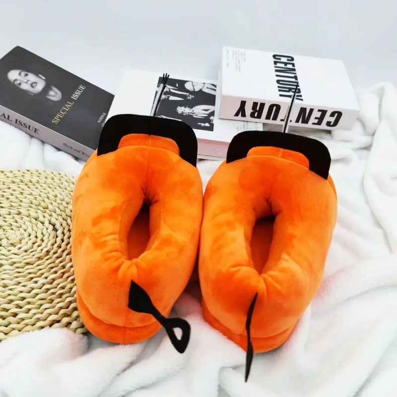 Fluffy Fur Slipper - Sandal Rumah Anime Chainsaw Man Pochita,