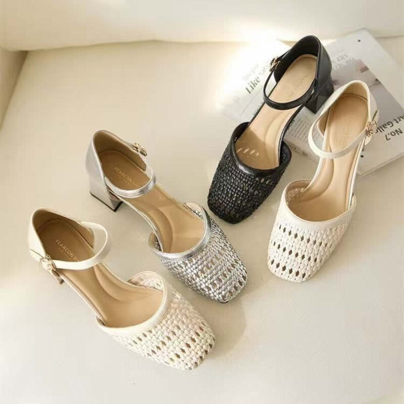 Women Shoes Branded - Sandal Wanita Model Anyaman Berongga Tebal