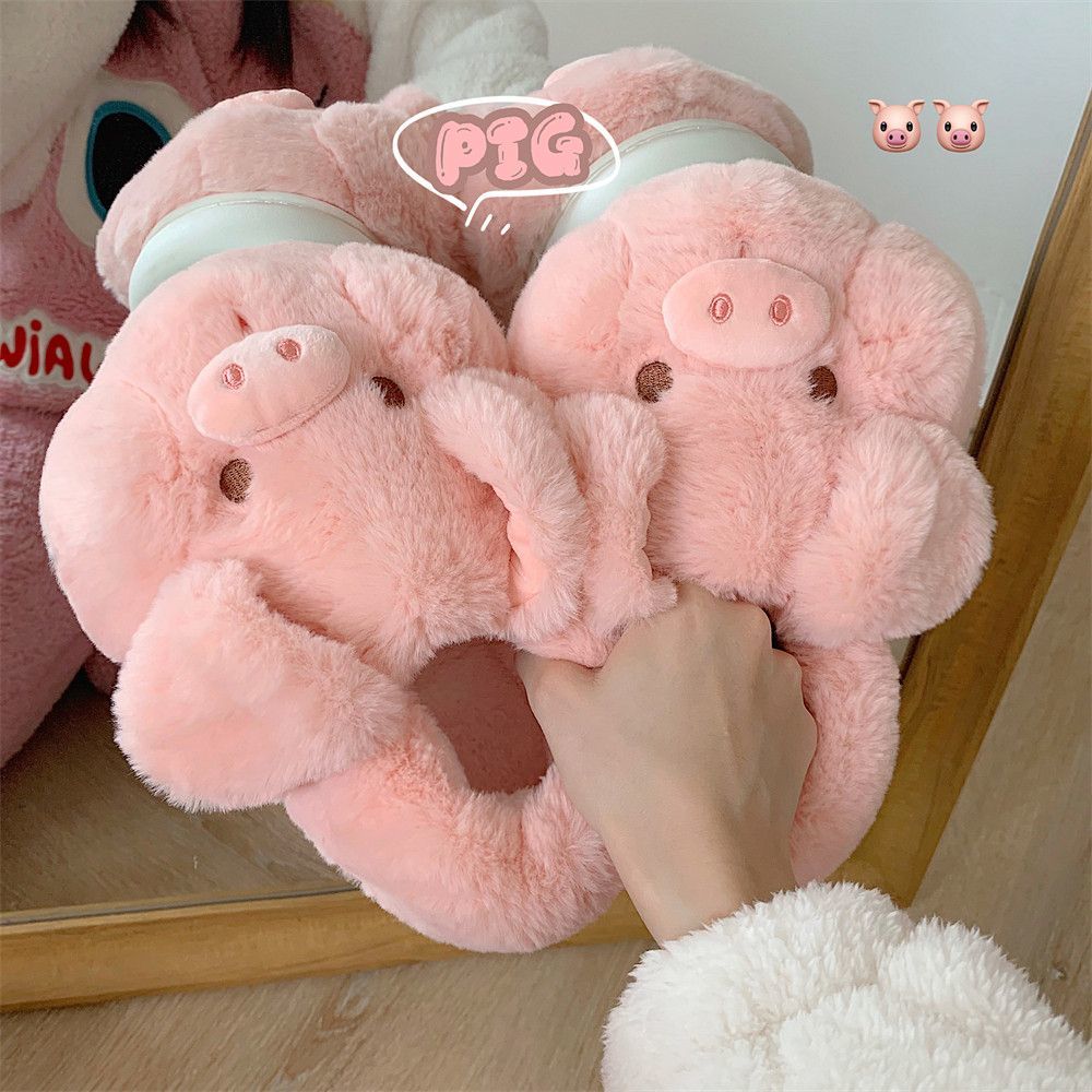 Fluffy Fur Slipper - Sandal Babi Berbulu Pink Feerldi untuk