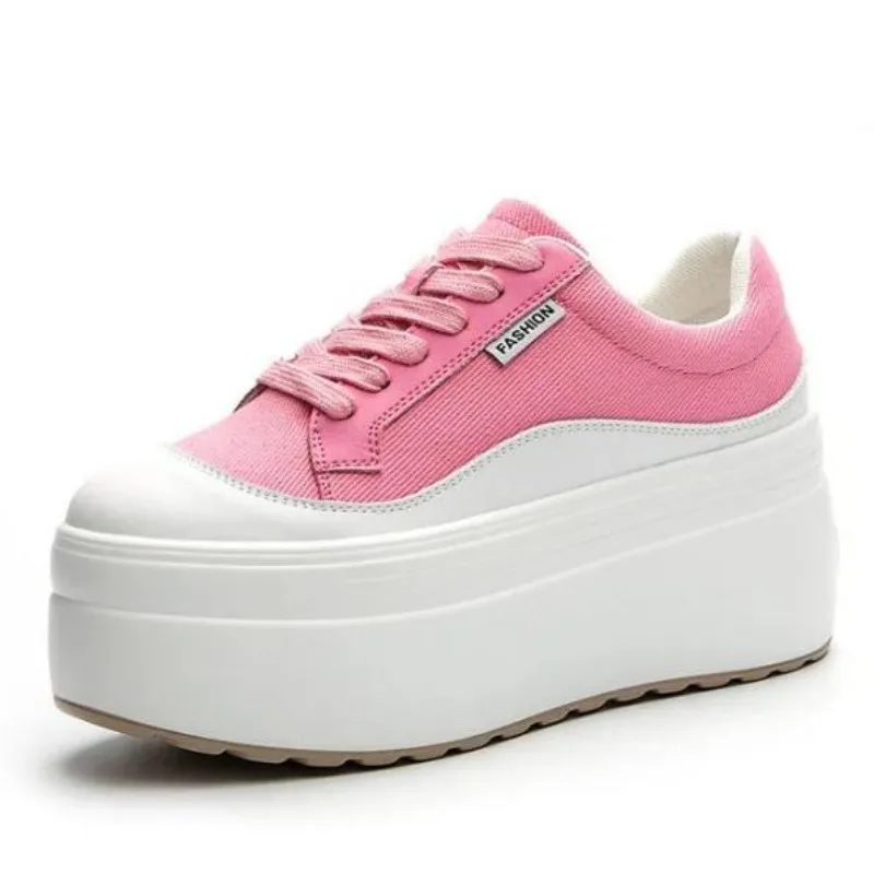 Women'S Shoes Com - 8cm baru kanvas kulit asli wanita
