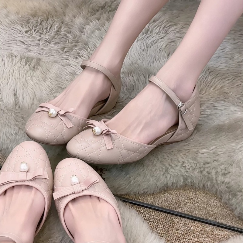 Pointed Toe Flat - Sandal Baotou Prancis Wanita 2026 Musim