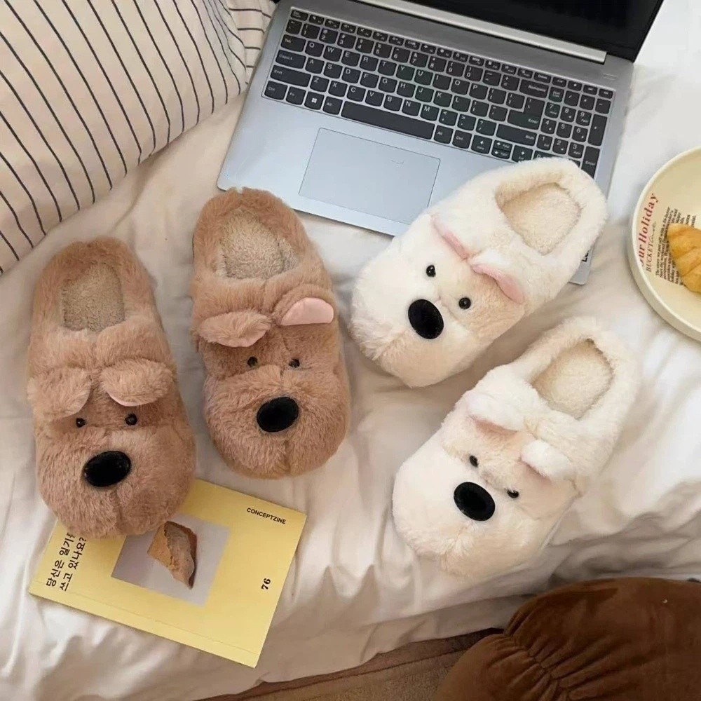 Fluffy Fur Slipper - Sandal Bulu Anjing Musim Dingin yang