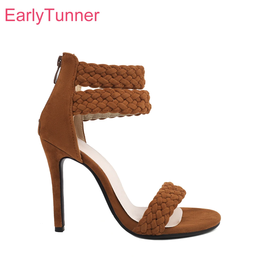 Women Shoes Zipper - Sandal Wanita Hijau Coklat Manis Musim