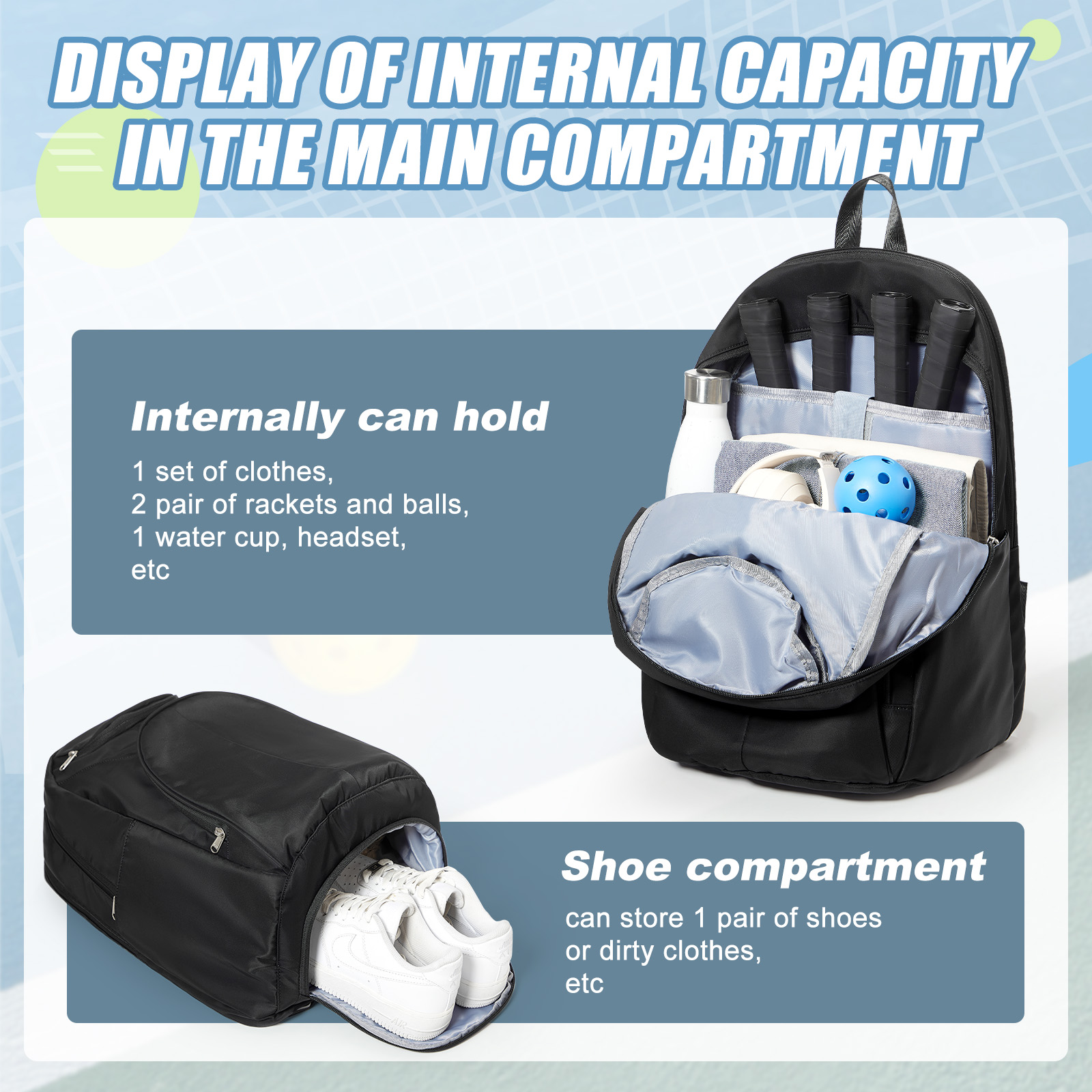 Tas Tenis Ransel Tenis 2 Raket - Women'S Shoes ulasan dan harga