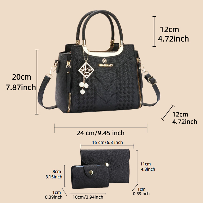 Set tas tangan 3 buah terbuat  - Women Shoes Zipper ulasan dan harga