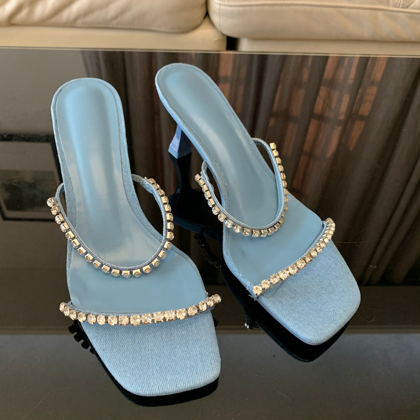 Denim sandal hak tinggi wanita - Women Shoes Zara ulasan dan harga
