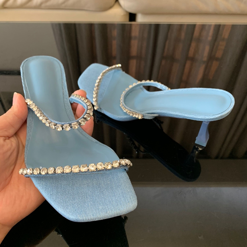 Denim sandal hak tinggi wanita - Women Shoes Zara ulasan dan harga