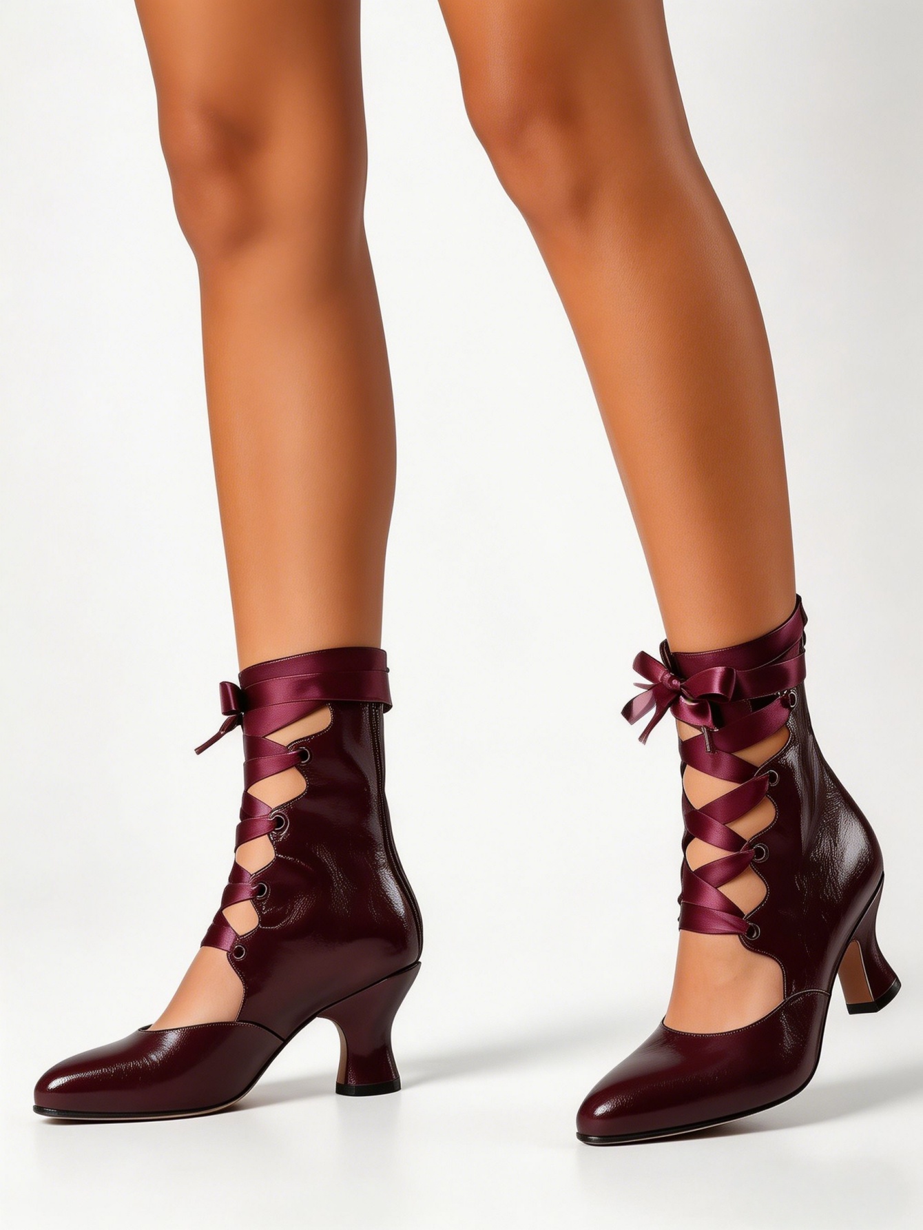 Sepatu Hak Tinggi Gothic Lace  - Ribbon Tie Heel ulasan dan harga