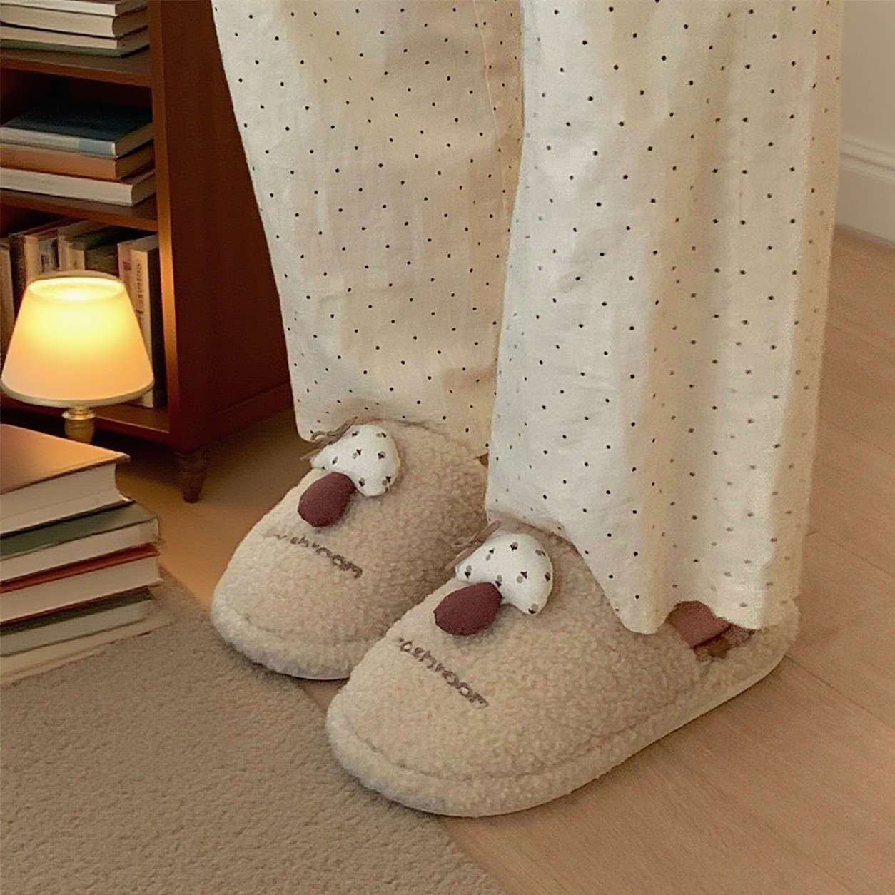 Sandal Jamur Wanita, Sepatu Pl - Fluffy Fur Slipper ulasan dan harga