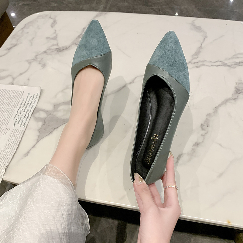 Sepatu kulit hitam polos untuk - Pointed Toe Flat ulasan dan harga
