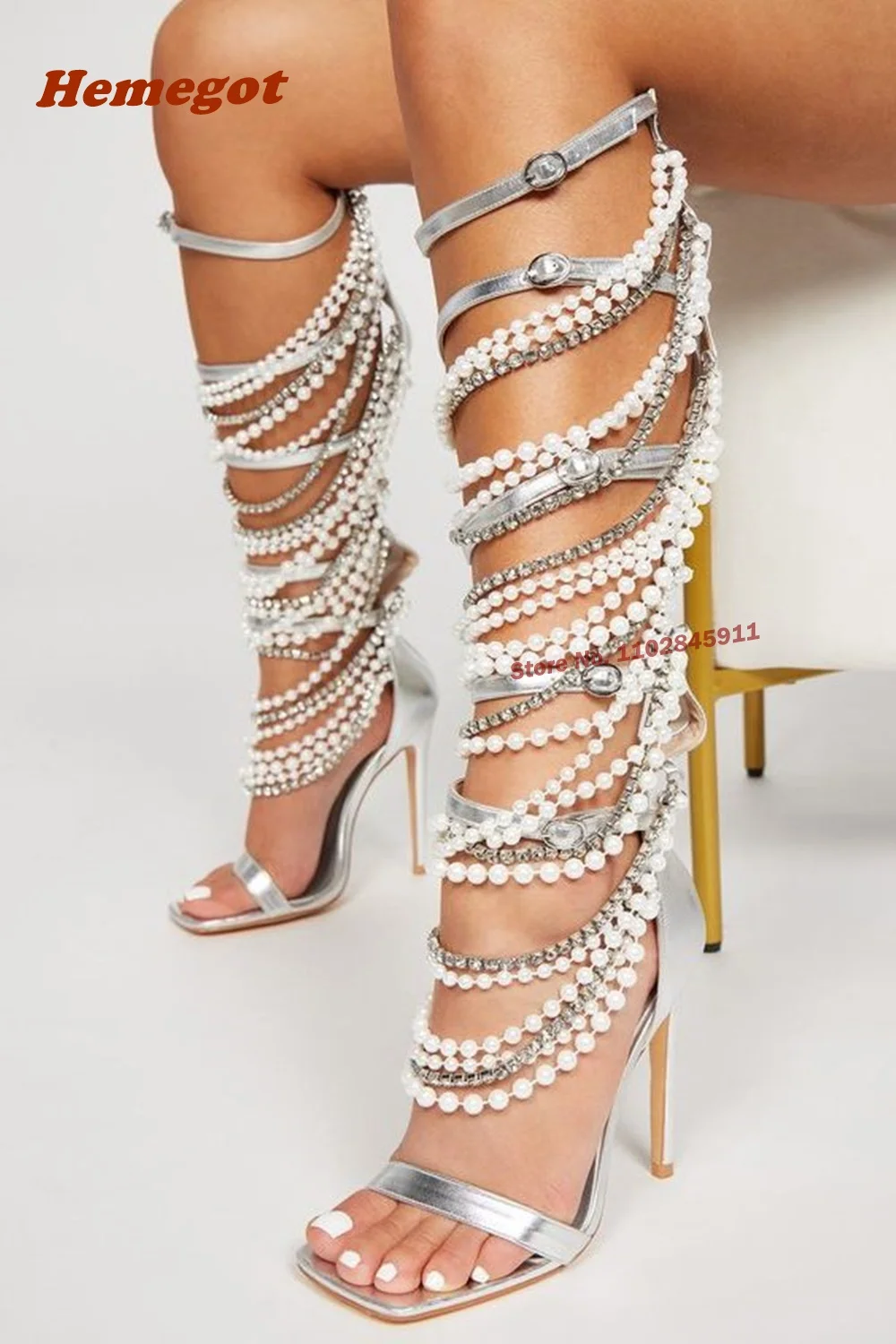 Sandal Rantai Logam Mutiara Sa - Women Shoes Zipper ulasan dan harga