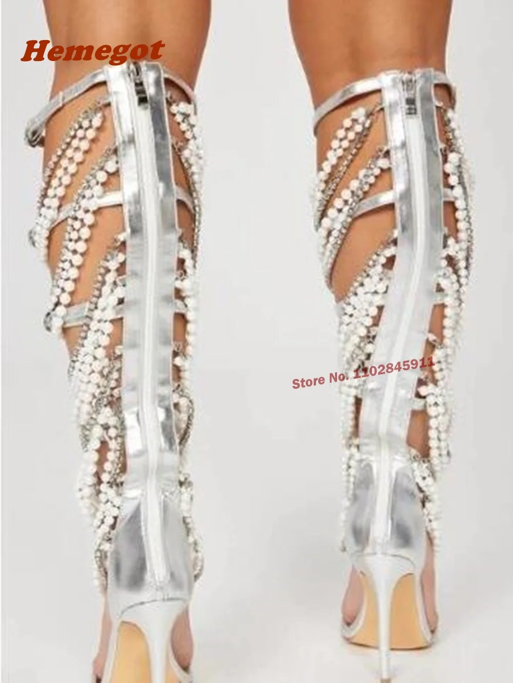 Sandal Rantai Logam Mutiara Sa - Women Shoes Zipper ulasan dan harga