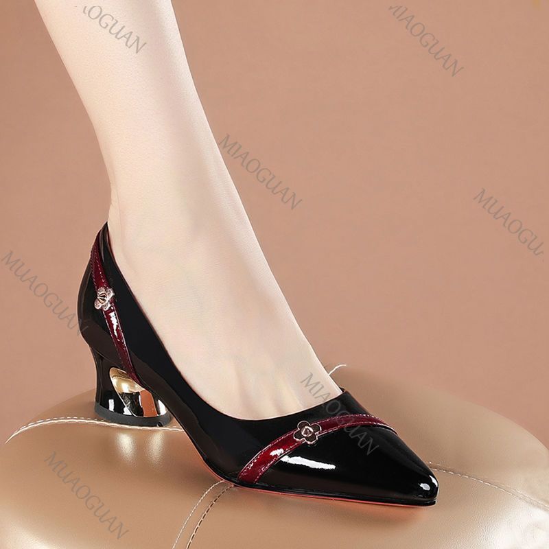 Sepatu Hak Tengah Tebal Kulit  - Women'S Shoes Professional ulasan dan harga