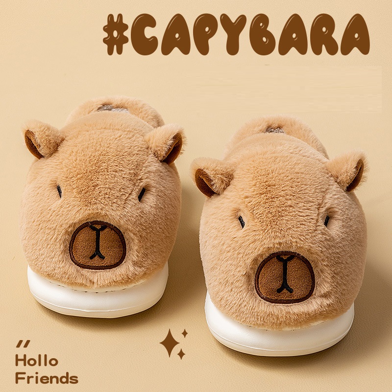 Sandal Desain Capybara Baru Un - Fluffy Fur Slipper ulasan dan harga